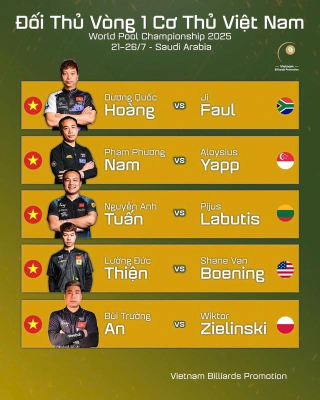 Lịch thi đấu billiards pool hôm nay: Tay cơ Việt Nam gặp đối thủ cực mạnh - Ảnh 1.
