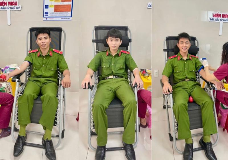Quảng Trị: 3 chiến sĩ cảnh sát cơ động hiến máu cứu bệnh nhân nguy kịch- Ảnh 1.