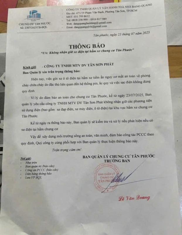 Chung cư cấm xe điện: Có thể khởi kiện ban quản lý xâm phạm quyền công dân - Ảnh 1.