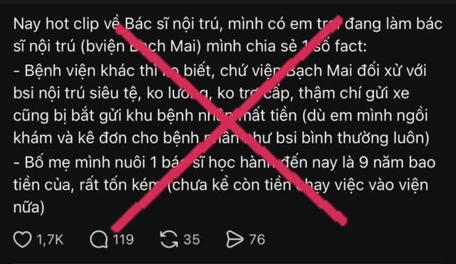 Bị phạt 7,5 triệu đồng vì nói sai sự thật về Bệnh viện Bạch Mai- Ảnh 1. Bị phạt 7,5 triệu đồng vì nói sai sự thật về Bệnh viện Bạch Mai- Ảnh 1.
