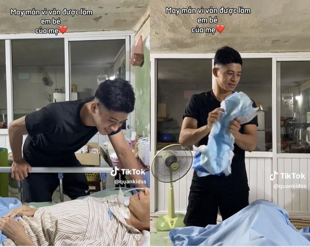 Chuyện về chàng trai chăm mẹ bệnh , lòng hiếu thảo gây xúc động mạng xã hội - Ảnh 1. Chuyện về chàng trai chăm mẹ bệnh , lòng hiếu thảo gây xúc động mạng xã hội - Ảnh 1.