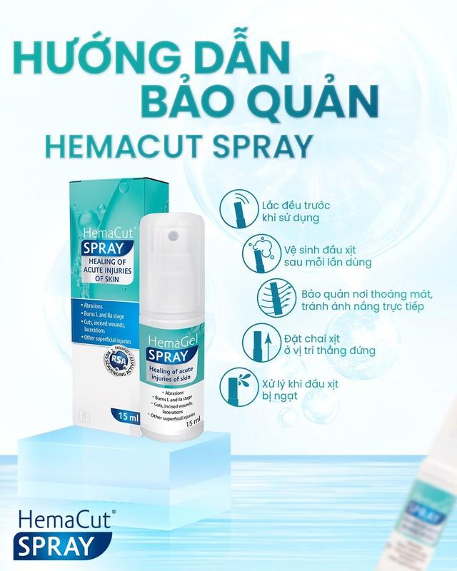 Hướng dẫn sử dụng chai xịt vết thương Hemacut Spray giúp mau lành và ngăn ngừa sẹo- Ảnh 10. Hướng dẫn sử dụng chai xịt vết thương Hemacut Spray giúp mau lành và ngăn ngừa sẹo- Ảnh 10.