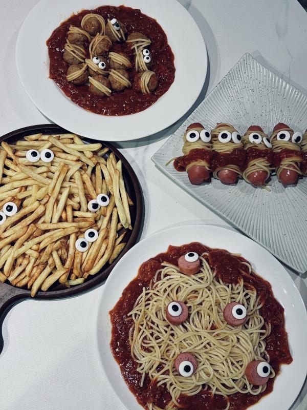 Người mẹ 3 con tự làm mâm cỗ Halloween, dân mạng ngạc nhiên, khen hết lời  - Ảnh 5.