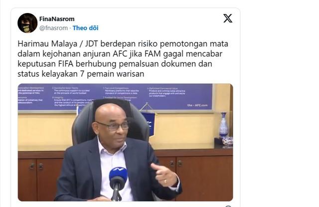 Mới: Sếp lớn AFC nói thẳng về nguy cơ lớn Malaysia bị trừ điểm, quá trình kháng cáo cực phức tạp- Ảnh 3. Mới: Sếp lớn AFC nói thẳng về nguy cơ lớn Malaysia bị trừ điểm, quá trình kháng cáo cực phức tạp- Ảnh 3.