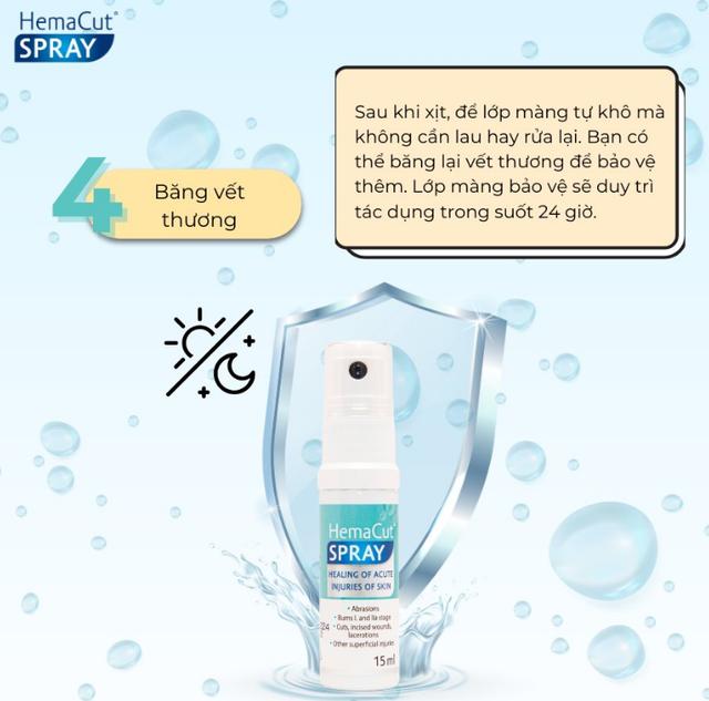 Hướng dẫn sử dụng chai xịt vết thương Hemacut Spray giúp mau lành và ngăn ngừa sẹo- Ảnh 9. Hướng dẫn sử dụng chai xịt vết thương Hemacut Spray giúp mau lành và ngăn ngừa sẹo- Ảnh 9.