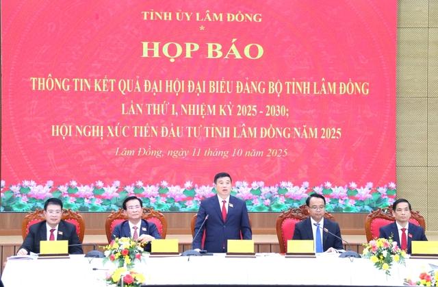 Tỉnh ủy Lâm Đồng họp báo sau đại hội: Gỡ điểm nghẽn cho phát triển bền vững - Ảnh 1. Tỉnh ủy Lâm Đồng họp báo sau đại hội: Gỡ điểm nghẽn cho phát triển bền vững - Ảnh 1.