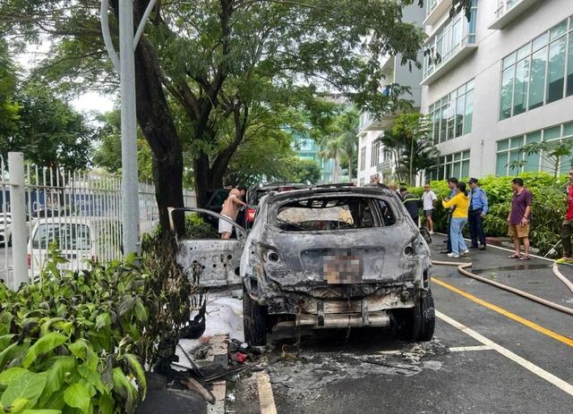 TP.HCM: Ô tô bất ngờ bốc cháy dữ dội trong khuôn viên chung cư Thảo Điền- Ảnh 2.