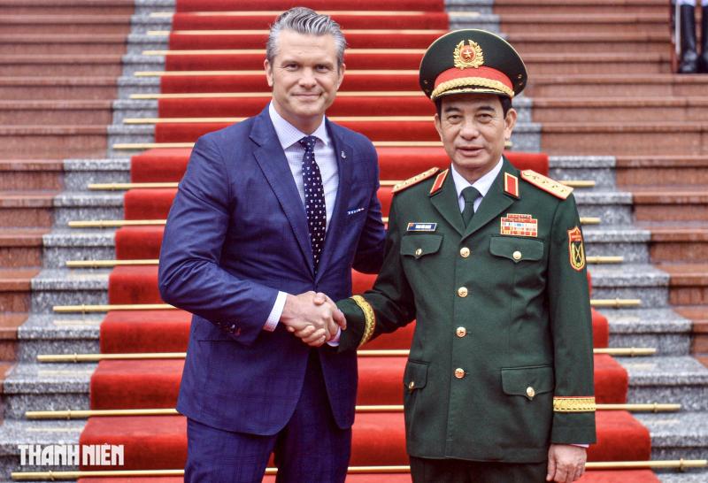 Đại tướng Phan Văn Giang hội đàm với Bộ trưởng Bộ Chiến tranh Mỹ- Ảnh 6. Đại tướng Phan Văn Giang hội đàm với Bộ trưởng Bộ Chiến tranh Mỹ- Ảnh 6.