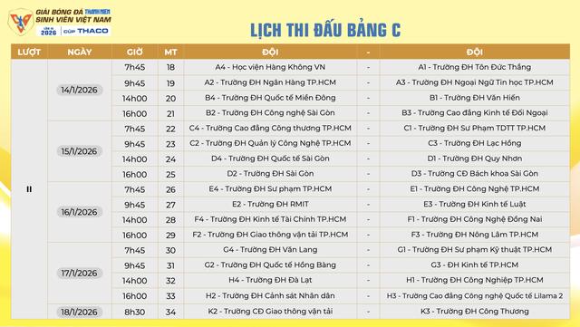 Lịch thi đấu mới nhất TNSV THACO cup 2026: Tất cả đều được phát trực tiếp, xem ở đâu?- Ảnh 15. Lịch thi đấu mới nhất TNSV THACO cup 2026: Tất cả đều được phát trực tiếp, xem ở đâu?- Ảnh 15.