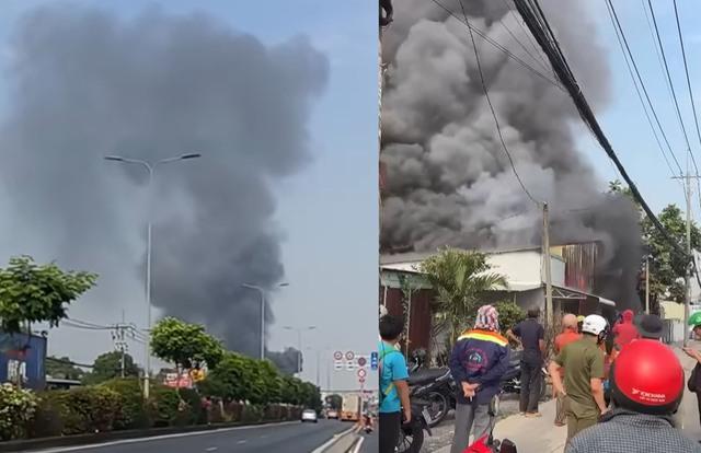 Cháy tiệm sửa xe ở Củ Chi, khói đen bốc cao trong khu dân cư- Ảnh 1. Cháy tiệm sửa xe ở Củ Chi, khói đen bốc cao trong khu dân cư- Ảnh 1.