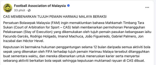Nóng: 7 cầu thủ Malaysia nhập tịch ‘lậu’ được thi đấu trở lại, động thái gây sốc của CAS- Ảnh 1. Nóng: 7 cầu thủ Malaysia nhập tịch ‘lậu’ được thi đấu trở lại, động thái gây sốc của CAS- Ảnh 1.