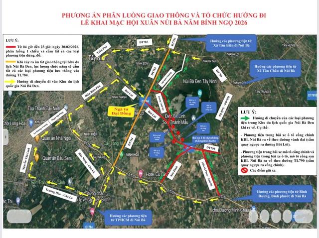 Phân luồng từ xa, đảm bảo an toàn đường lên núi Bà Đen - Ảnh 1.