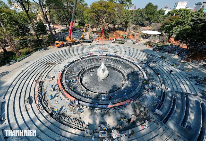 Cận cảnh biểu trưng hình giọt nước tại công viên số 1 Lý Thái Tổ- Ảnh 11.